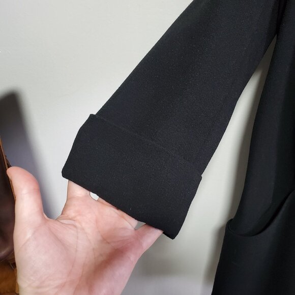 WILFRED Aritzia The North Blazer Open Front Crepe Shawl Collar Black Women's 4 - Picture 4 of 11